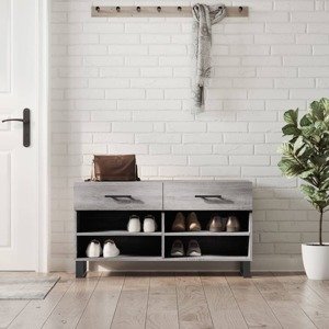 vidaXL Lavička na topánky, sivá sonoma 102x35x55 cm, kompozitné drevo