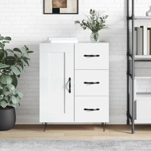 vidaXL Komoda lesklá biela 69,5x34x90 cm spracované drevo
