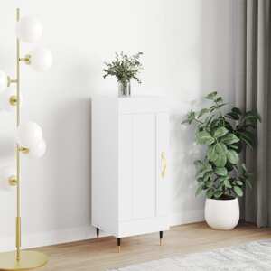 vidaXL Komoda biela 34,5x34x90 cm spracované drevo