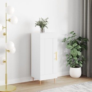 vidaXL Komoda biela 34,5x34x90 cm spracované drevo