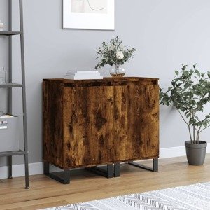 vidaXL Komody 2 ks dymový dub 40x35x70 cm kompozitné drevo