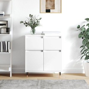 vidaXL Komoda biela 60x35x70 cm spracované drevo