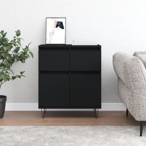 vidaXL Komoda čierna 60x35x70 cm spracované drevo