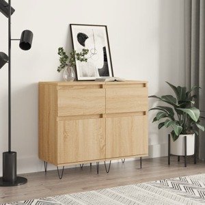 vidaXL Komody 2 ks dub sonoma 40x35x70 cm kompozitné drevo