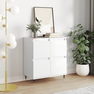 vidaXL Komoda vysoký lesk biela 60x35x70 cm spracované drevo