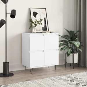 vidaXL Komoda biela 60x35x70 cm spracované drevo