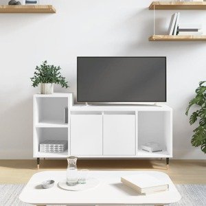 vidaXL TV skrinka biela 100x35x55 cm spracované drevo