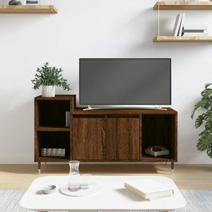 vidaXL TV skrinka hnedý dub 100x35x55 cm spracované drevo