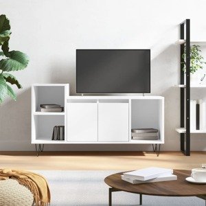 vidaXL TV skrinka lesklá biela 100x35x55 cm spracované drevo