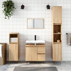 vidaXL Skrinka do kúpeľne dub sonoma 65x33x60 cm kompozitné drevo