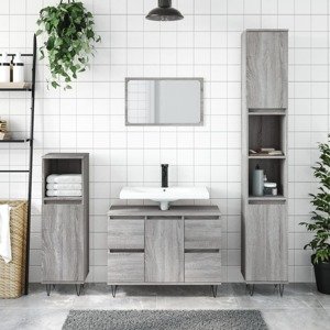 vidaXL Kúpeľňová skrinka sivý dub sonoma 80x33x60 cm kompozitné drevo