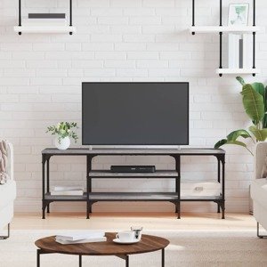 vidaXL TV skrinka sivá sonoma 121x35x45 cm kompozitné drevo a železo