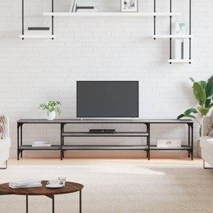 vidaXL TV skrinka sivá sonoma 201x35x45 cm kompozitné drevo a železo