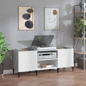vidaXL Skrinka na platne biela 121x38x48 cm kompozitné drevo