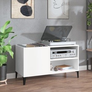 vidaXL Skrinka na platne biela 84,5x38x48 cm kompozitné drevo