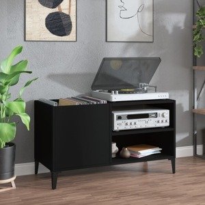 vidaXL Skrinka na platne, čierna 84,5x38x48 cm, kompozitné drevo