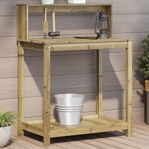 vidaXL Stôl na presádzanie s policami 82,5x50x109,5 cm impreg.borovica