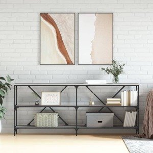 vidaXL Konferenčný stolík sivý sonoma 180x30x75cm kompoz. drevo železo