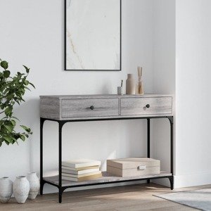 vidaXL Konzolový stolík sivý sonoma 100x34,5x75 cm kompozitné drevo
