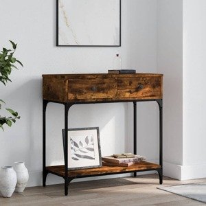 vidaXL Konzolový stolík dymový dub 75 x 34,5 x 75 cm kompozitné drevo