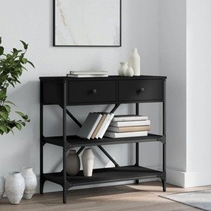 vidaXL Konzolový stolík čierny 75x34,5x75 cm kompozitné drevo