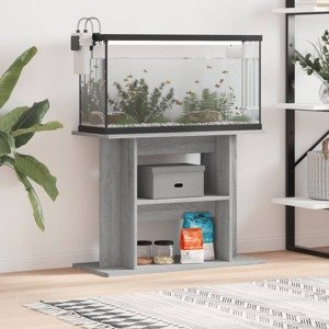 vidaXL Stojan na akvárium sivá sonoma 80x35x60 cm kompozitné drevo