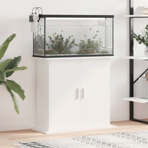 vidaXL Stojan na akvárium biely 81x36x73 cm kompozitné drevo