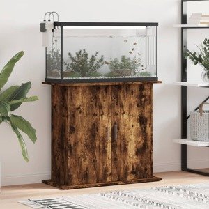 vidaXL Stojan na akvárium dymový dub 81x36x73 cm kompozitné drevo