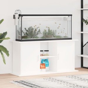 vidaXL Stojan na akvárium biely 121x41x58 cm kompozitné drevo