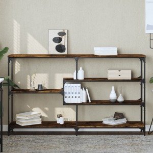 vidaXL Konzolový stolík dymový dub 160x32x95 cm kompozitné drevo