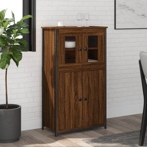 vidaXL Vysoká skrinka hnedý dub 62x32x106,5 cm kompozitné drevo