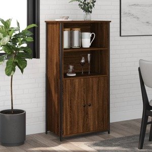 vidaXL Vysoká skrinka hnedý dub 62x36x121,5 cm kompozitné drevo