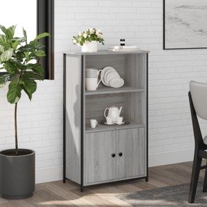 vidaXL Vysoká skrinka sivá sonoma 62x32x103,5 cm kompozitné drevo