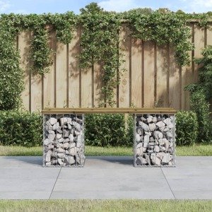 vidaXL Záhradná lavička gabiónový dizajn 103x31x42 cm impreg. borovica