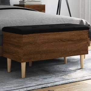 vidaXL Úložná lavička hnedý dub 82x42x46 cm kompozitné drevo