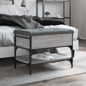 vidaXL Lavička na topánky sivá sonoma 62x42x45 cm kompozitné drevo