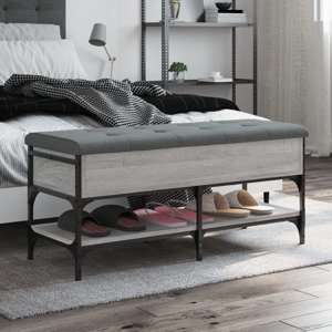 vidaXL Lavička na topánky sivá sonoma 102x42x45 cm kompozitné drevo