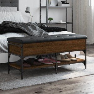 vidaXL Lavička na topánky hnedý dub 102x42x45 cm kompozitné drevo