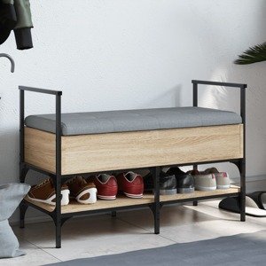 vidaXL Lavička na topánky dub sonoma 85,5x42x57,5 cm kompozitné drevo