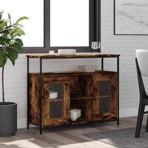 vidaXL Komoda dymový dub 100x35x80 cm kompozitné drevo