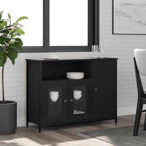 vidaXL Komoda čierna 100x35x75 cm kompozitné drevo