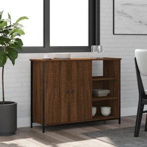 vidaXL Komoda hnedý dub 100x33x75 cm kompozitné drevo