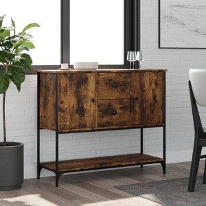 vidaXL Komoda dymový dub 100x36x85 cm kompozitné drevo