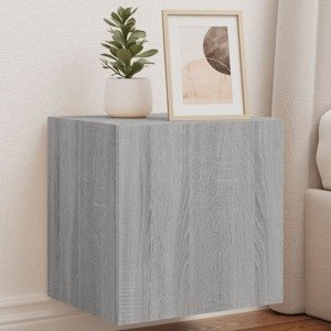 vidaXL TV nástenné skrinky s LED svetlami 2ks sivý sonoma 40,5x35x40cm