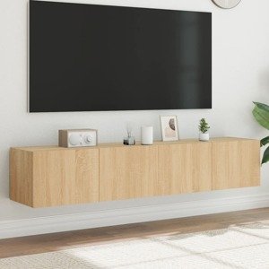 vidaXL TV nástenné skrinky s LED svetlami 2 ks dub sonoma 80x35x31 cm