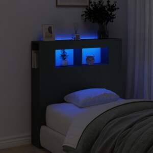vidaXL Čelo s LED čierne 100x18,5x103,5 cm kompozitné drevo
