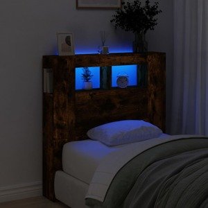vidaXL Čelo s LED dymový dub 100x18,5x103,5 cm kompozitné drevo