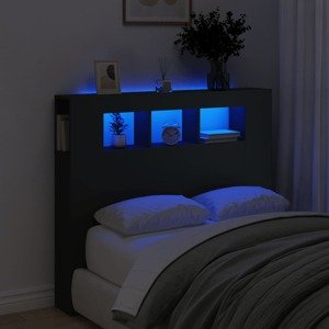 vidaXL Čelo s LED čierne 120x18,5x103,5 cm kompozitné drevo