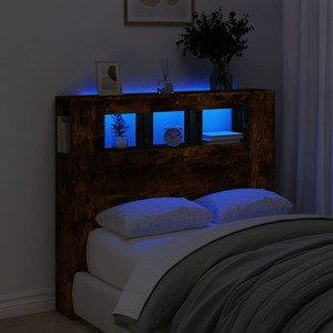 vidaXL Čelo s LED dymový dub 120x18,5x103,5 cm kompozitné drevo