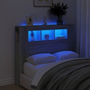 vidaXL Čelo s LED sivý dub sonoma 120x18,5x103,5 cm kompozitné drevo